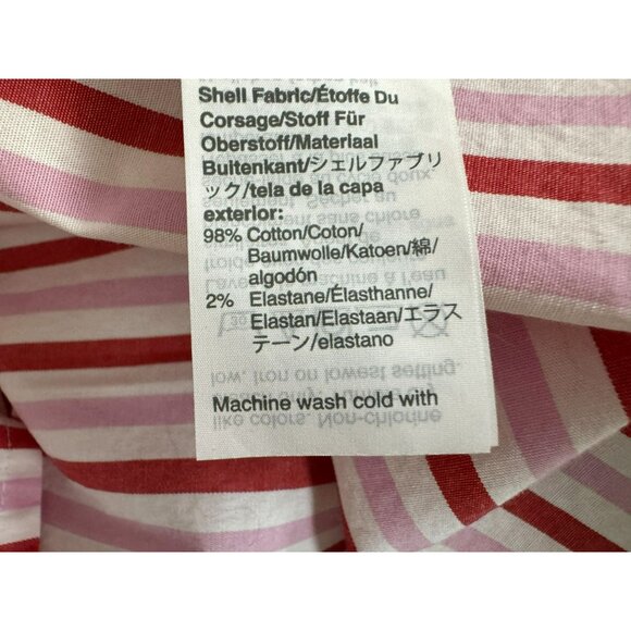 J. Crew Women's Oversized Button-up Cotton Poplin Trifecta Stripe Shirt Sz L - Picture 7 of 7